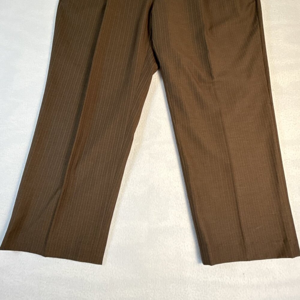 Luca Rossi Italia Mens Brown Pinstripe Suit Dress Pants 42W x 29L‎ - Picture 2 of 11